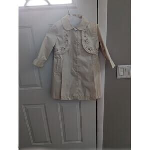 Vintage Rothschild Dress Coat Rain Coat Holiday Flower Embroidery Size 4